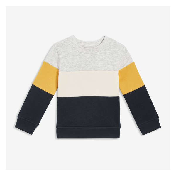 Toddler Boys' Colour Block Fleece Sweatshirt - Dusty Yellow